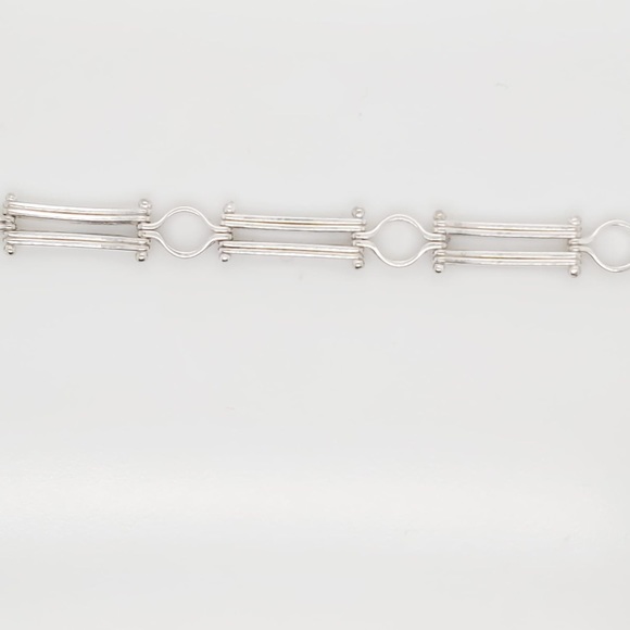 Ethos Sterling Silver Rhodium Plated Mariner Link Bracelet  Sterling Silver 925 Beautiful Link Bracelet